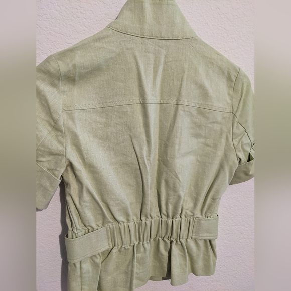Short Sleeve Lime, Linen Blend Fitted Jacket -XS- NY&C - Picture 2 of 7